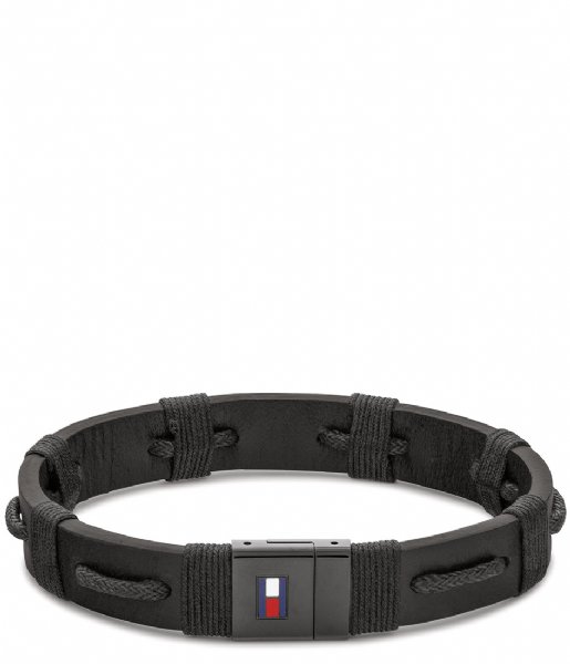 Tommy Hilfiger  Triple Leather Bracelet Zwart (TJ2790237S)